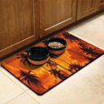 thumbnail image 3 of Hawaii Palm Tree Pet Water Bowl Mat - Vibrant Neon Aesthetic - Multi-Layer Structure Dog Feeding Mat - Quick Dry Washable Surface - Strong Grip Bottom, 3 of 5