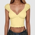 thumbnail image 2 of Women's V Neck T Shirt Casual Short Sleeve Top Basic Solid Color Tee For Daily Wear Comfortable Stretchy Soft Fabric All Season Outfit, 2 of 2