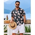 thumbnail image 2 of COOFANDY Beach Button Up Shirts for Men Hawaiian Flower Short Sleeve Shirts Tropical Beach Shirts, 2 of 6