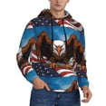 thumbnail image 2 of Fotbe Men's Hoodie with Cartoon Bald Eagle USA Pattern - Kangaroo Pocket Pullover Hooded Sweatshirt, Perfect for Daily Wear, Travel, and Home-4X-Large, 2 of 7