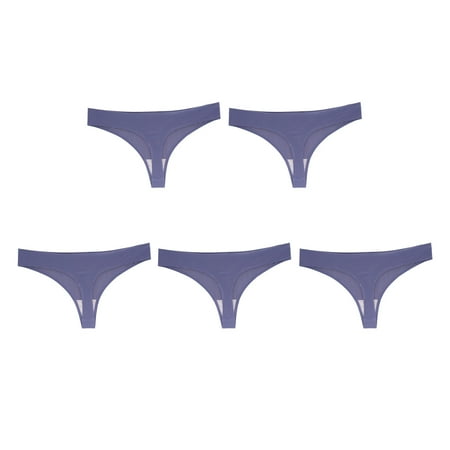 

Efsteb Underwear Women Cotton Knickers Panties Underwear Breathable Comfortable Solid Color Briefs Lingerie Briefs Blue