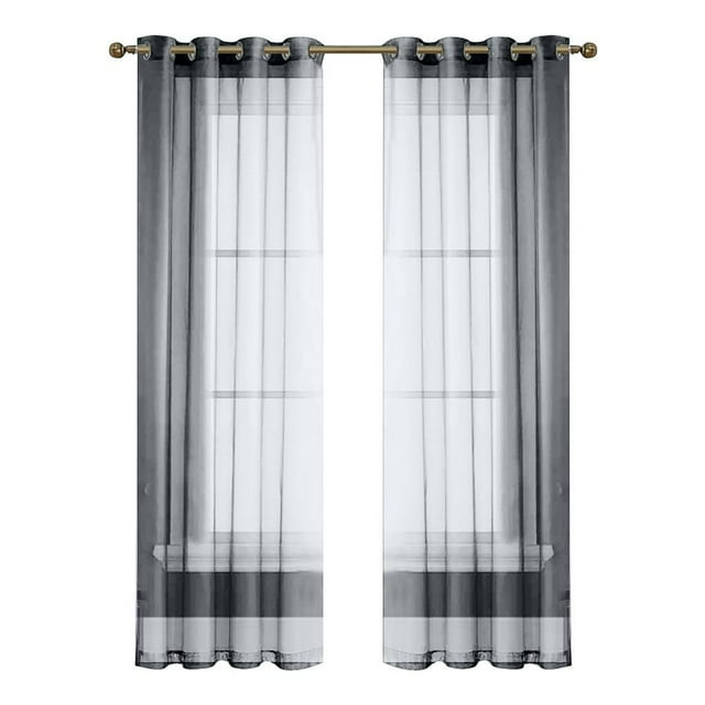 Modern Simple Pure Color Translucidus Sheer Waterproof Sunscreen And UV Proof Curtain Fashion Home Decor Window Clear Valance White 52”x72”