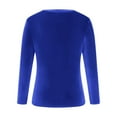thumbnail image 4 of VINUSLI Velvet Top for Women Crewneck Pullover Fall Fashion Velour Shirts Plus Size Long Sleeve Dressy Casaul Blouses Blue,L, 4 of 6