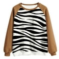 thumbnail image 3 of BLVB Womens 2023 Simple Crewneck Long Sleeve Sweatshirts Casual Trendy Print Thin Pullover Raglan Tunic Tops Shirts Brown A3, 3 of 3