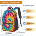 thumbnail image 3 of Red and Yellow Tie Dye Pattern 17" School Backpacks for Teens,Waterproof Oxford Fabric,S-Shape Padded Straps for School,Travel,Hiking,Camping, 3 of 6