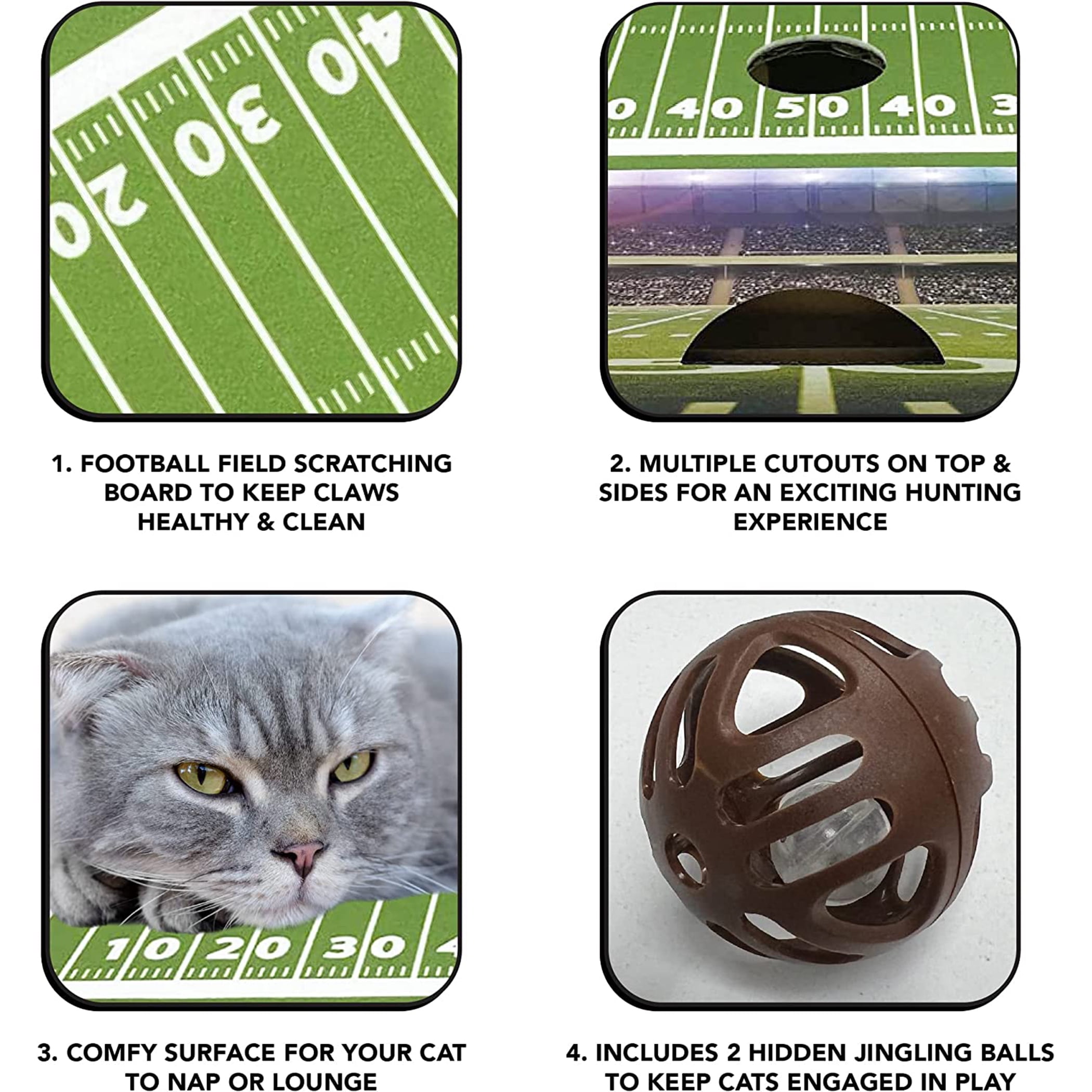 Pets First NCAA Cat Scratcher Box Football Field Designed Cat Scratcher & Lounge