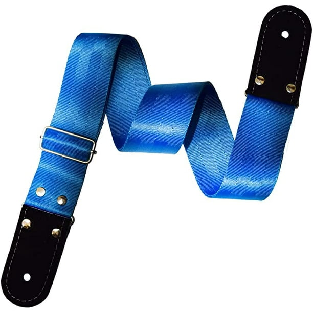 Correa para guitarra, Strap o Tahali para guitarra acústica, bajo eléctrico, guitarra eléctrica Kidam Cinturón seguridad nylon azul turquesa