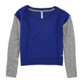 thumbnail image 1 of Suéter de punto Aeropostale con mangas Colorblocked para mujer azul extragrande, 1 of 2