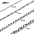 thumbnail image 2 of Caja de cadena de cuerda, collar de acero inoxidable, cadena de eslabones, colgante, joyería artesanal, nunca se borra, 2MM, 2,5 MM, 3MM, 4MM, USENSET, 2 of 4
