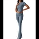 thumbnail image 1 of Pantalón de Traje de Corta Ajustado de Color Liso Gris Azul M, 1 of 10