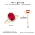 thumbnail image 5 of Rosec Jewels Lab Grown Ruby Oval Engagement Ring with Halo - 4 Carat - AAAA Grade - Certified Ruby Diamond Ring for Women, 10K Yellow Gold, US 11.50, 5 of 8