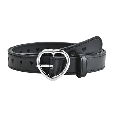 purcolt Girls Belt Cute Heart Shape with Metal Buckle Elastic Stretch Adjustable Waist Belt for Girls Jeans Dress