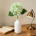 thumbnail image 1 of Artificial Hydrangea Flower, 49 cm Silk-Style Fake Bloom with Leaves, Realistic Home Wedding Table Centerpiece Decoration (1 Pack), Fade-Resistant, Water-Free, 1 of 6
