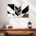 thumbnail image 2 of Elephant Stock Geometric Mountain I Bw Wall Art - Horizontal Multi Panel Canvas - Living Room Wall Decor - Abstract Multi Panel - Gray And White Decor - 23" x 14", 2 of 4