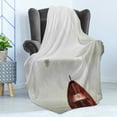 thumbnail image 4 of Fog Soft Flannel Fleece Throw Blanket, Wooden Boat on Lake in Morning Mist Calm Water Tranquil Nature Lonely Photo, Cozy Plush for Indoor and Outdoor Use, 60" x 80", Dark Rust and Pearl, by Ambesonne, 4 of 5