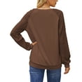 thumbnail image 5 of UVN Sweatshirts for Women Crewneck Cable Knit Sleeve Sweaters Casual Fall Tunic Tops, 5 of 9