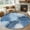 Navy, Sky Blue, White, variant on 6x9 Area Rugs for Living Room, Blue Teal Palm Leaves Washable Runner Rug for Office, Family Room, Summer Botanical Tropical Leaf Non Slip Area Rugs Low Pile Carpet for Home Decor