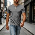 thumbnail image 5 of Henley Style for Mens T Shirt Casual Short Sleeve Summer Tee Lightweight Loose Fit Button Neck Pullover Top Daily T-Shirts, 5 of 6