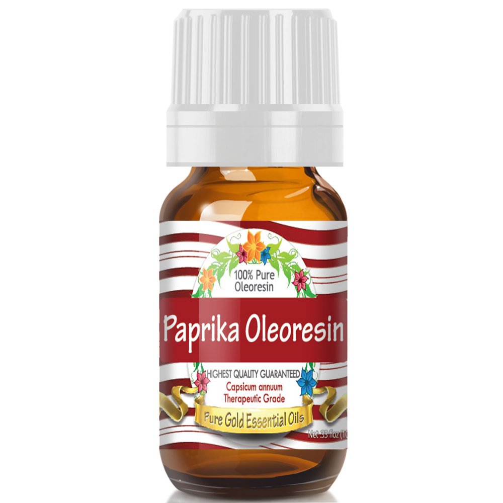 Pure Gold Paprika Oleoresin Essential Oil, 100 Natural & Undiluted, 10ml