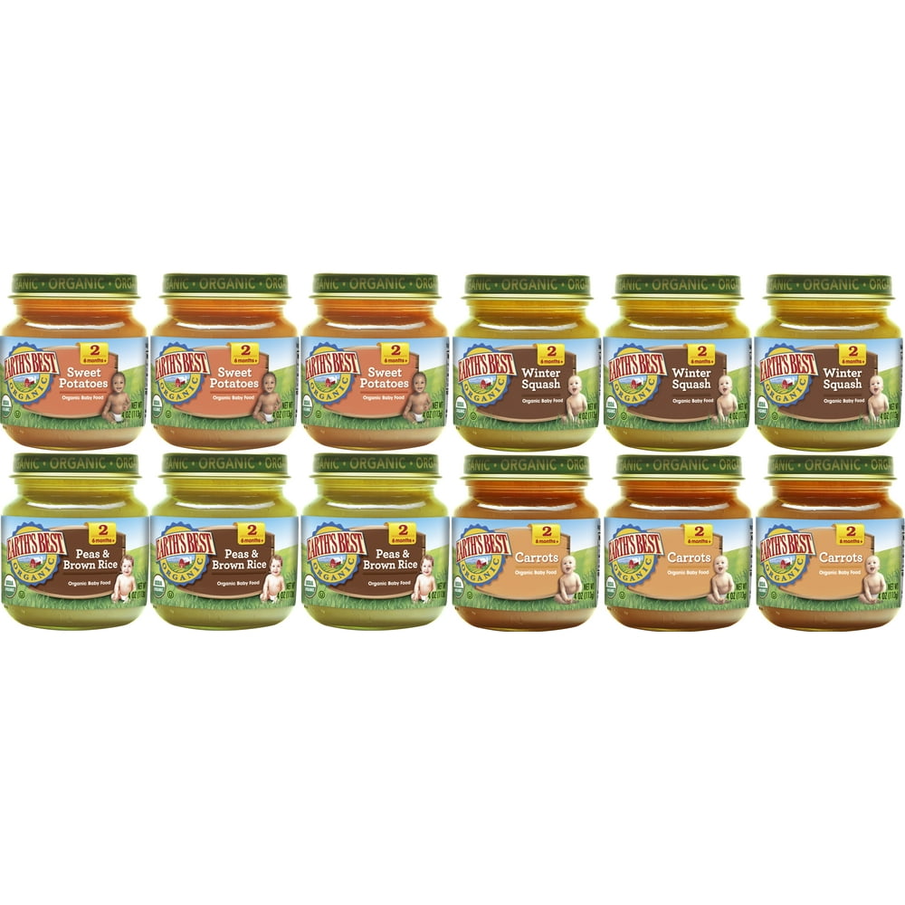 (12 Pack) Earth's Best Organic Stage 2, Vegetable Variety Pack Baby