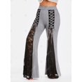 thumbnail image 3 of Pantalones Acampanados con Encaje Insertado de Talla Extra Rosegal  Pantalones de talla grande, 3 of 5