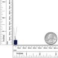 thumbnail image 2 of Gem Stone King 925 Sterling Silver Blue Created Sapphire and White Diamond Pendant Necklace for Women | 2.73 Cttw | Gemstone September Birthstone | Emerald Cut 9X7MM | With 18 inch Silver Chain, 2 of 4