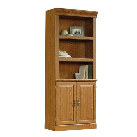 UPC 042666920926 product image for Sauder Orchard Hills 3 Shelves Bookshelf with Storage in Carolina Oak finish | upcitemdb.com