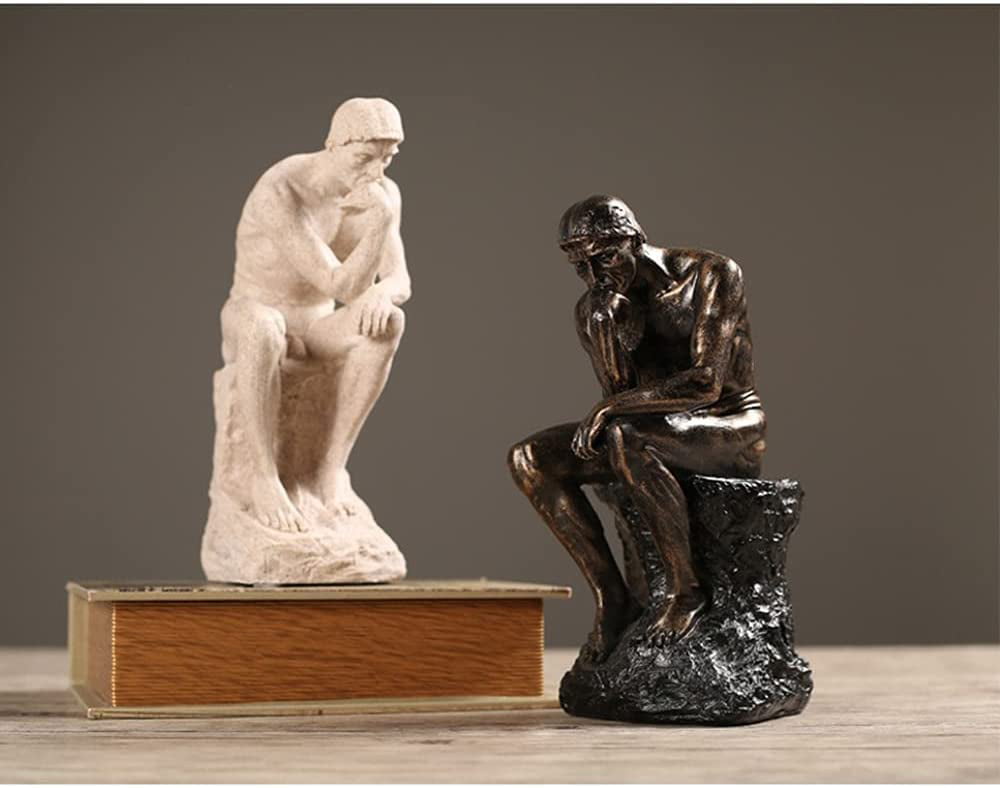 Ivory The Thinker Statue Abstract Resin Sculpture Home Decor Art Crafts Gifts Museum Grade Collectible Figurine 