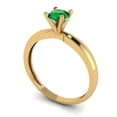 thumbnail image 2 of Solitaire Engagement Ring for Women - 0.5ct Simulated Emerald in 14K Yellow Gold Promise Ring, 2 of 6