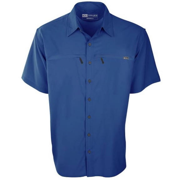 Drake Waterfowl Sunshirt Town Lake - Short Sleeve - Web Surfin' Blue