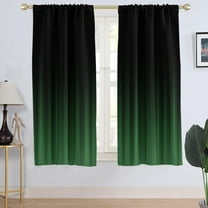 Green and Black Window Curtain Abstract Boys Ombre Striped Simple Gradient Teen Men Art Aesthetic Gothic Fun Living Room Bedroom Window Drapes Treatment Fabric 1 Pair, 42" W x 63" L, Modern
