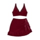 thumbnail image 4 of Traje de baño de dos piezas Tankini para mujer, estilo conservador de primavera, con falda de color liso y abertura en la parte delantera, tankinis para mujer, trajes de baño de dos piezas para mujer,, 4 of 6