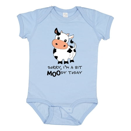 

Inktastic Sorry I m a Bit MOOdy Today Cute Cow Pun Gift Baby Boy or Baby Girl Bodysuit