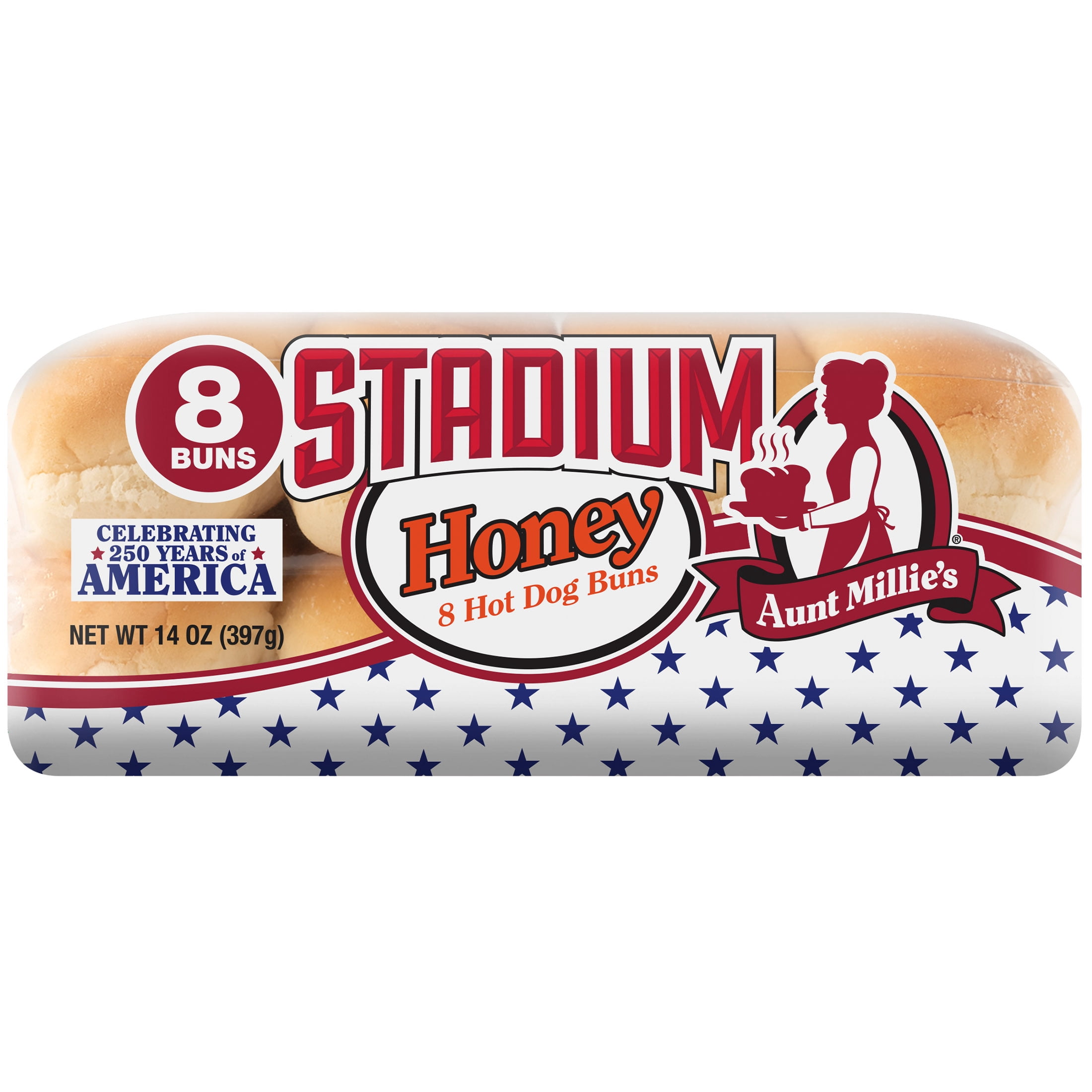 Aunt Millie's Stadium Honey Hot Dog Buns, 8 Count, 14 oz