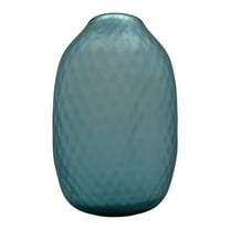 Decorative Handmade Glass Flower Vase in Blue, 15