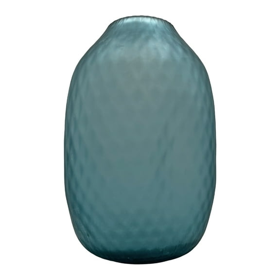 Decorative Handmade Glass Flower Vase in Blue, 15