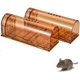 thumbnail image 1 of Trampa para ratones humanos, respetuosa con los animales, atrapa ratones vivos, trampa para ratas de plástico, para interior, cocina, hogar, jardín, paquete de 2, 1 of 5