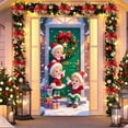 thumbnail image 6 of Christmas Door Cover 185*90/180*90Cm,Christmas Door Curtain Ensigns Outdoor Photo Christmas Day Party Elves Celebration Decoration Background Hanging Decoration Hanging Fabric, 6 of 6
