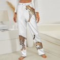 thumbnail image 3 of Four Leopards Elegant Spotted Cats Winter Female Pants Flannel High Waist Women Pants Lady Warm Straight Leg Plush Trousers, 3 of 7
