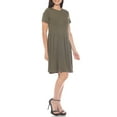 thumbnail image 2 of White Mark Asymmetrical Drop Waist Short Sleeve Swing Dress, Women's, S-XL, 2 of 6