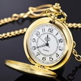 thumbnail image 3 of Minzimin Smooth Pocket Watch Alloy Steel Quartz Roman/Arabic Numerals with 37cm Chain for Father's Day Xmas Best Gifts, 3 of 7