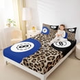 thumbnail image 3 of Castle Fairy Leopard Print Billiards King Sheets 4pcs, Vintage Sport Theme Bedding, Brown Black Blue,1 Fitted Sheet, 1 Flat Sheet and 2 Pillowcases, 3 of 6