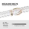 thumbnail image 4 of Earnda 2 Pack Thin Braided Belts for Women Classic Waist Belt Skinny Woven Strap for Jeans Pants Dress Black White Large, 4 of 6