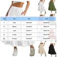 thumbnail image 6 of POIUYTR Cotton Maxi Skirt for Women Summer Boho Elastic Waist Pleated Flowy Boho Skirts Beach Travel Solid Color Tiered Long Skirts, 6 of 6
