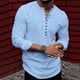 thumbnail image 2 of Blusa informal de lino y algodón para hombre, camisa holgada de manga larga, ideal para primavera y otoño, novedad de 2023, 2 of 4