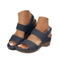 thumbnail image 1 of IUJSOY Womens Sandals Open Toe Hollow Out Wedge Sandals Casual Summer Slingback Platform Sandals, 1 of 7