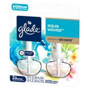 Glade PlugIns Scented Oil Refills, Aqua Waves, Essential Oil Infused Wall Plug In, 1.34 fl oz, 2 Pack