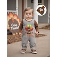 thumbnail image 4 of BemeyourBBs Thanksgiving Baby Boy Outfit Romper Plaid Overall Pants Turkey Hat, 4 of 9