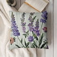 thumbnail image 3 of YINGXI Purple Lavender Flowers Pillowcases Floral Vector Illustration Art Painting Pillow Case Decorative Throw Pillow Cover for Home Sofa Office 22x22in, 3 of 5