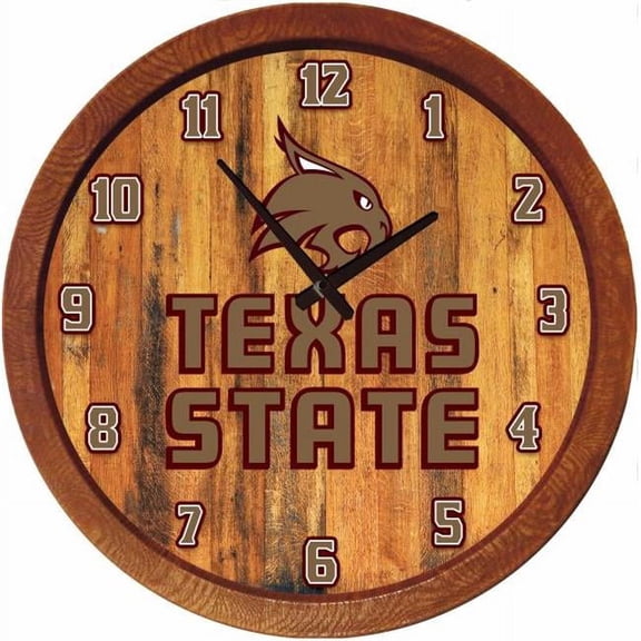 Grimm Industries TS-560-01 20 in. Barrel Team Wall Clock - TS Primary Logo, Maroon & Old Gold